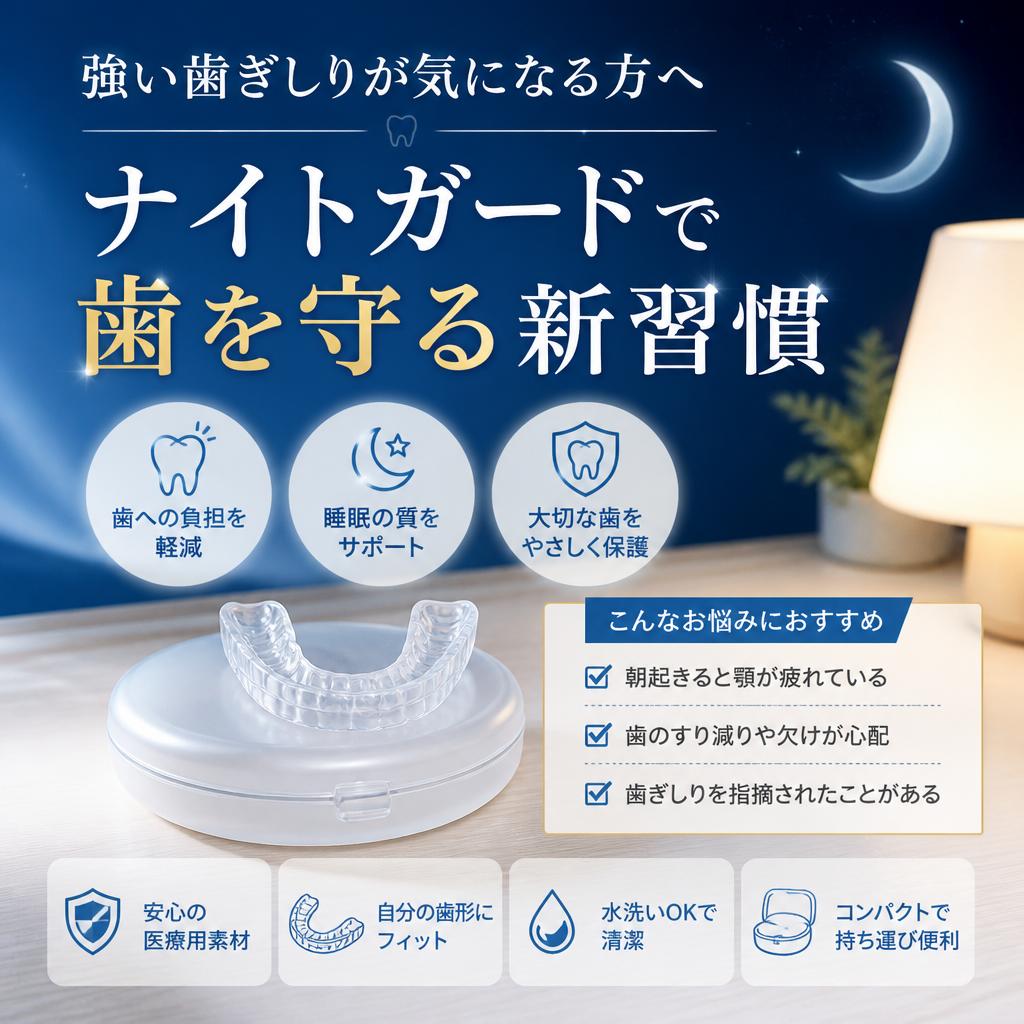 強い歯ぎしりが気になる方へ、ナイトガードで歯を守る新習慣